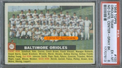 1956 Orioles Team [Gray Back] #100