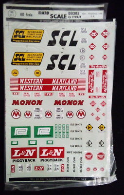 VTG HO MICRO SCALE DECAL STICKERS NOS TRAIN RAILROAD SCL MONON PENN CENTRAL b