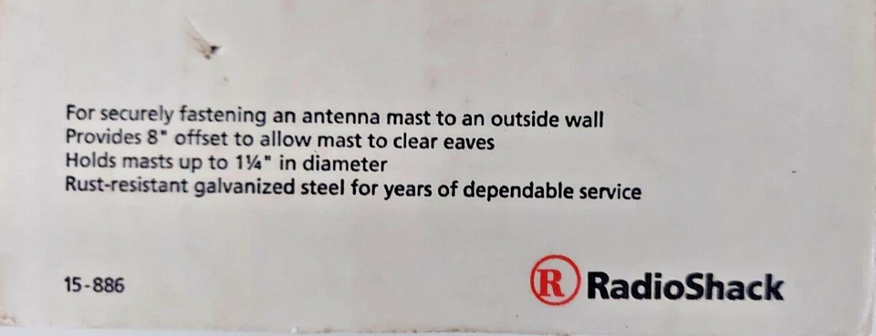Kit de montagem na parede mastro de antena Radio Shack novo na caixa 15-886 (a-13) - Imagem 3 de 4