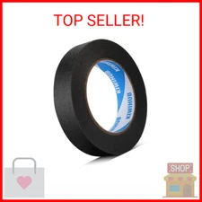 KIWIHUB Black Painters Tape,1 inch x 60 Yards - Medium Adhesive Masking Tape for