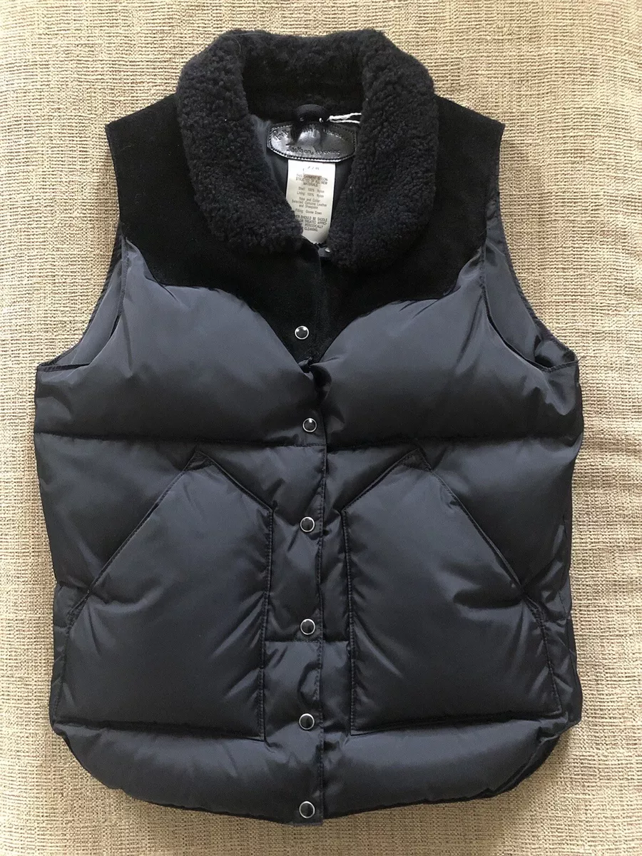 NWOT Rocky Mountain Featherbed Christy Puffer Vest 7/8 Black Shearling Japan NWOT Rocky Mountain Featherbed Christy Puffer Vest 7/8 Black Shearling Japan
