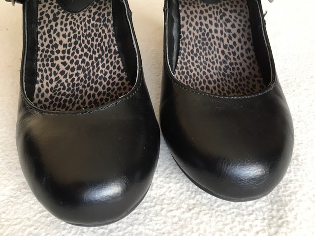 Jellypop Black Faux Leather Double Strap Mary Janes Shoes Heels Size 7 Womenâs | eBay