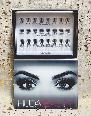 2x~Huda Beauty~Hoodie Flares #25~Classic Lashes~Individual~Natural~Dramatic~NIB~
