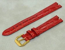 Genuine RADO Red Alligator-Print Leather 14mm Ladies Watch Bracelet Strap 8717-H