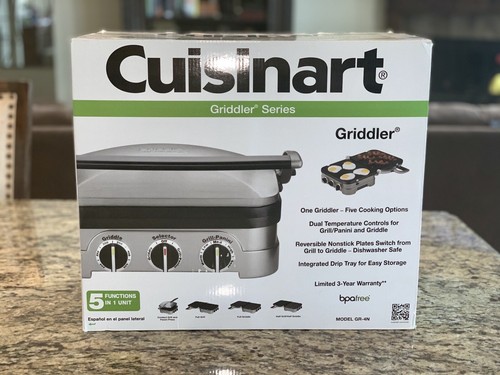 Cuisinart Griddler GR-4N 5-in-1 Full Grill Griddle Half/Half Panini Press NEW!!