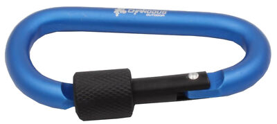 Stabiler Schraubkarabiner 7,5x4x1,5cm  / Schlüsselanhänger mit Keylock-Nase Blau