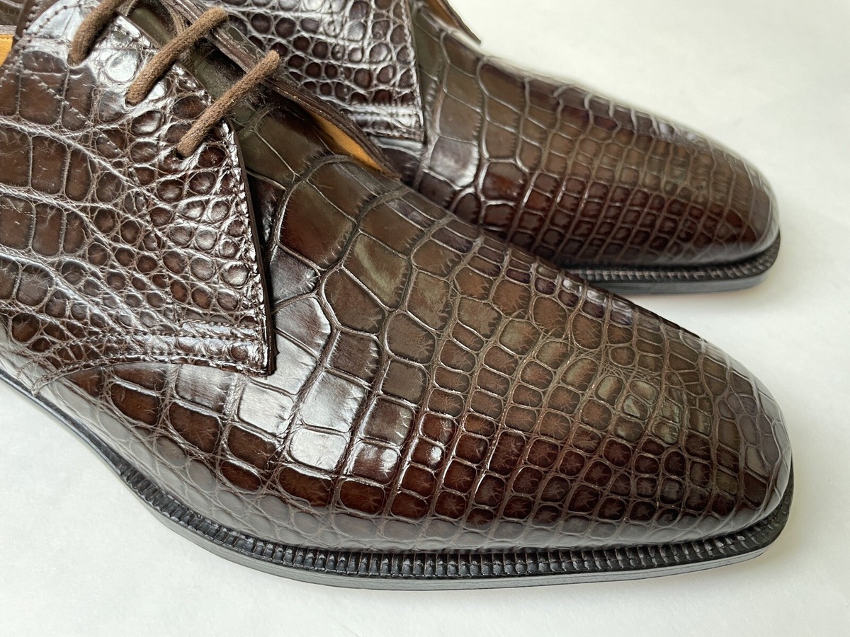 JOHN LOBB Perrier Genuine Alligator Derby UK 8.5 E, US 9 Made In