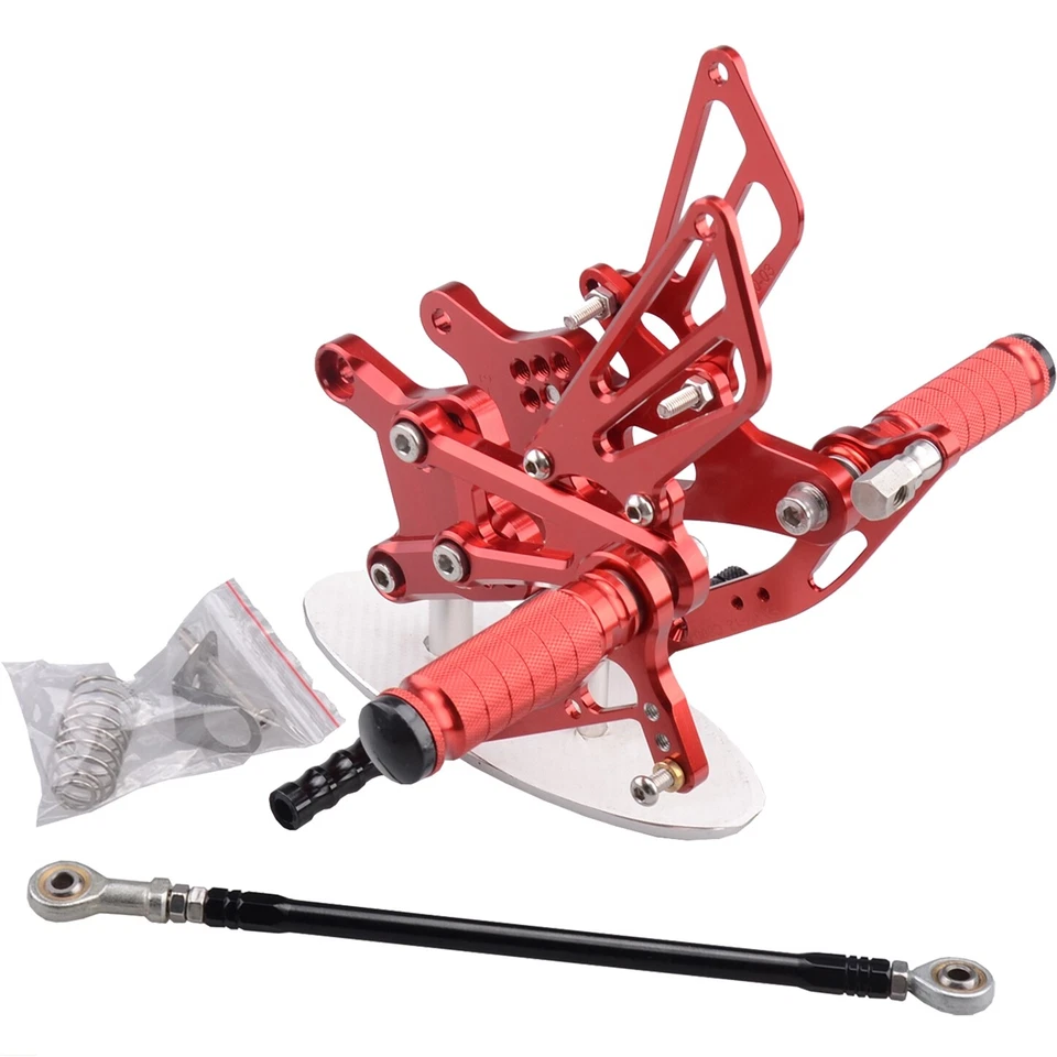 Juego de estriberas traseras CNC rojas para Honda CBR600F F4 F4I 1999-2006 Foto 3 de 4