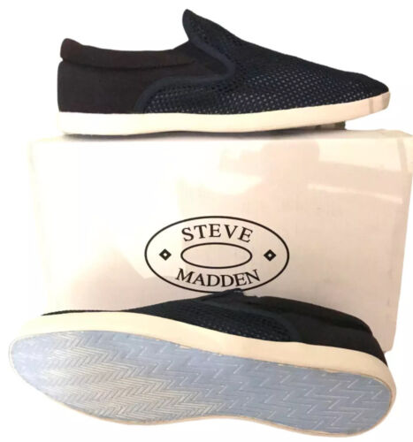 Steve Madden Slip-on Sneakers Shoes Comfort Mesh Canvas Cushioned Blue 11.5 New