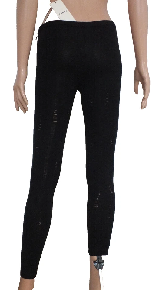 NEU warme Legging Leggings Wolle 10% Kaschmir S 36 38 schwarz Gothik Halloween - Bild 2 von 4