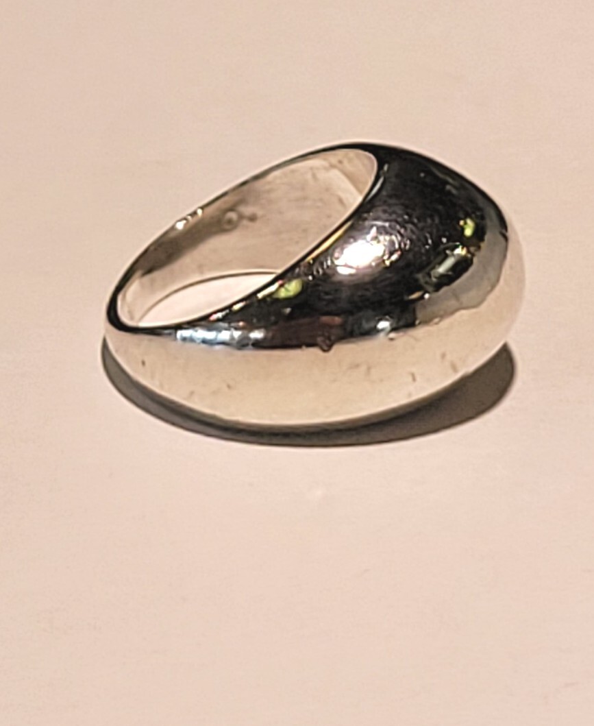 DOME RING Wide Sterling Silver Solid Dome Ring Wi… - image 1