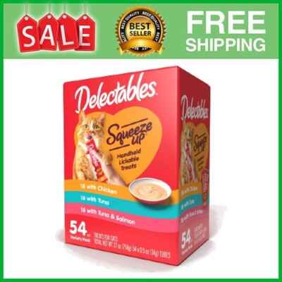 2 PACK - Hartz Delectables Squeeze up Variety Lickable Wet Cat Treats, 54 Count