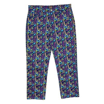 RUN AND FLY Arcade Print Jeans Hose Retro 90er W34 L30 Funky Print