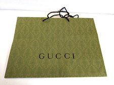 Authentic Gucci Green Embossed Large Paper Shopping Gift Bag 24" x 17" x 7.75