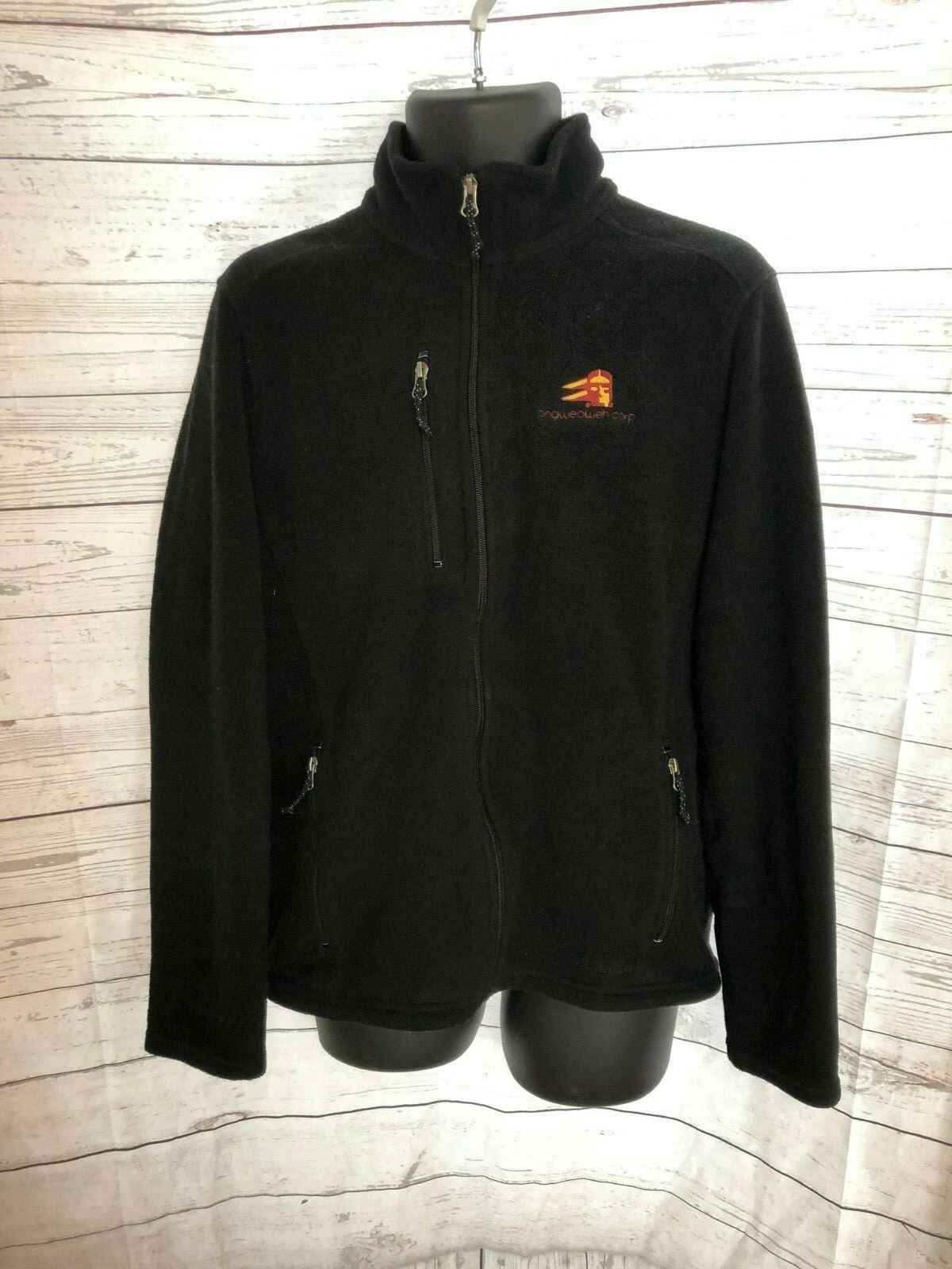 L. L. Bean Polartec Men’s Fleece Jacket Ongweoweh Corp Logo Black Size L Large