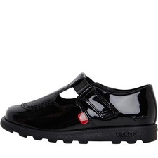 Kickers Infant Girls Fragma T-Bar School Shoes Black