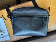 GRAMS(28) 154 Black Pebbled Leather Crossbody...