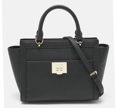 Michael Kors Tina Black Leather Satchel Bag