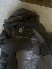 TOM TAILOR Damen Daunenjacke Winter lang grau...