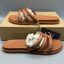 OLUKAI Tiare Slide Women  s Size 8 Sandals Brown Leather Stylish Design NWT  Box