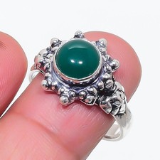Green Onyx Gemstone 925 Sterling Silver Jewelry All Size Ring For Gift