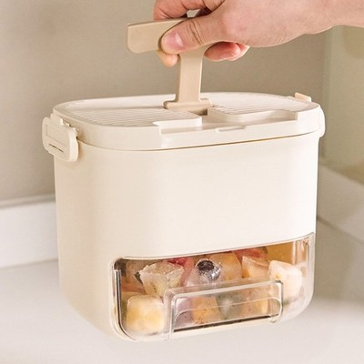 Ice Tray Freezers Storage Box With Concealed Handle For Effortlessly Ice Removal