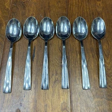 Oneida Camden Stainless Flatware 6 spoons 7" USA Glossy Dinner Spoon