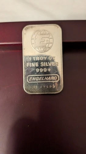1 Oz .999 Silver Bullion Engelhard Mint Silver Bar