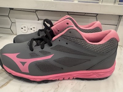 Mizuno Womens Speed Trainer 5 Shoes Pink Gray NIB Turf 7.5 W Softball