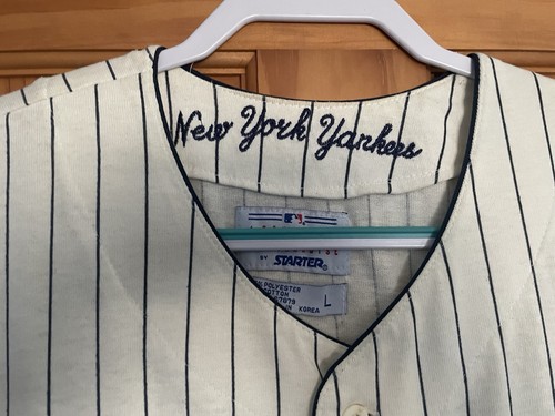 Brand New NEW YORK YANKEES 1923 THROWBACK Pinstripe Home Baseball Jersey Sz LGE - Picture 6 of 14