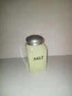 Vintage McKee Uranium Custard Glass Salt Shaker UV Glow 1930s Depression Glass