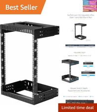 2-Post 15U Heavy-Duty Wall Mount Network Rack, 19" Open Frame Server Rack wit...