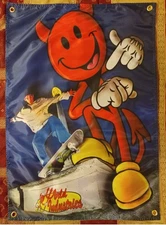 World Industries Skateboard Flame Boy Banner Poster Ronnie Creager Tech Deck DGK