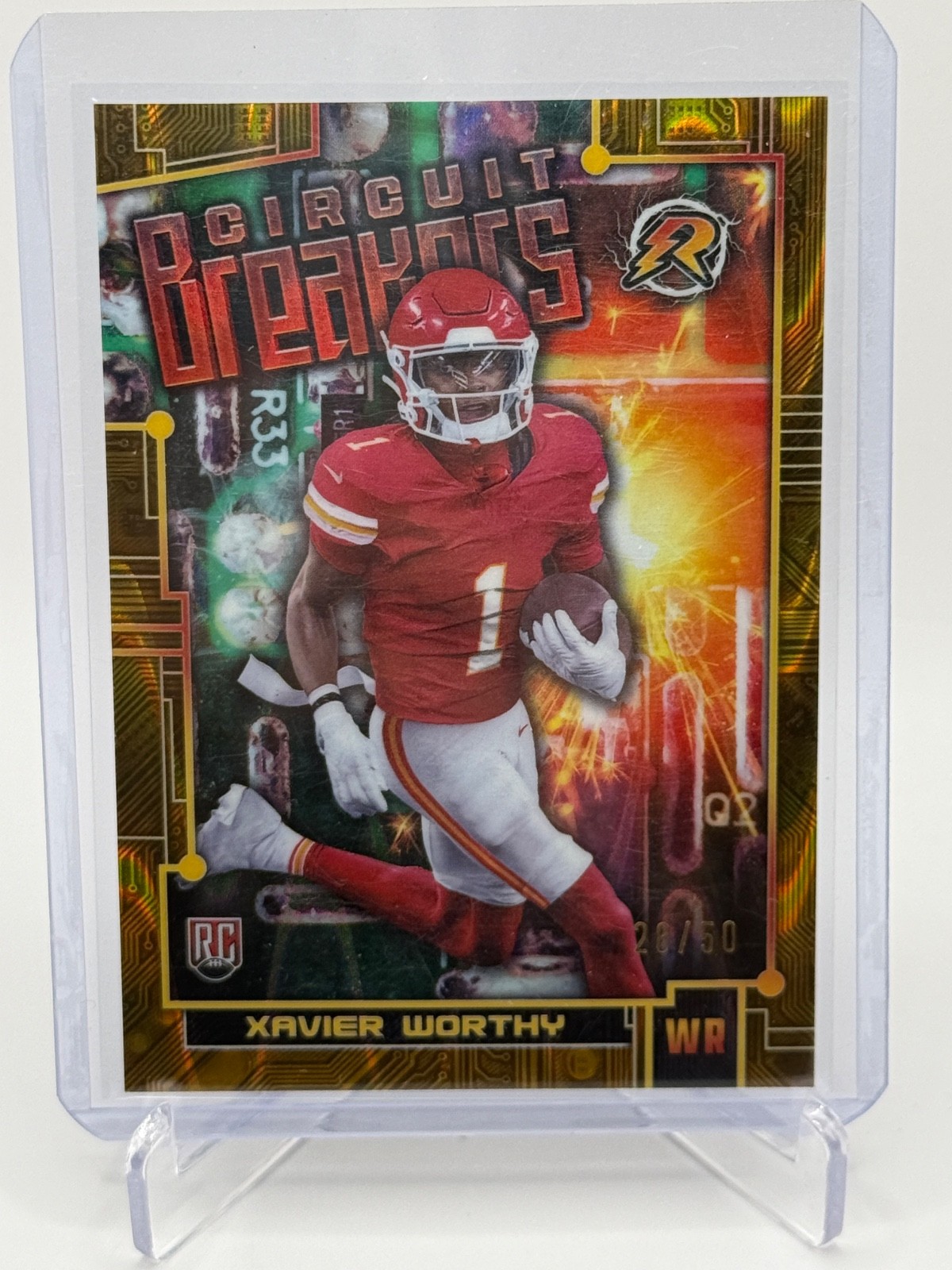 Xavier Worthy Topps Resurgence Circuit Breakers #CB3 Gold Power Surge