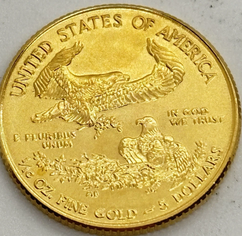 2014 $5 Gold American Eagle 1/10 oz Fine Gold #14460 - Image 2 of 3