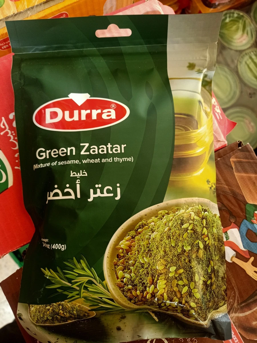 Title (Green Zaatar): Durra Green Zaatar 400g Authentic Middle Eastern Thyme Ble