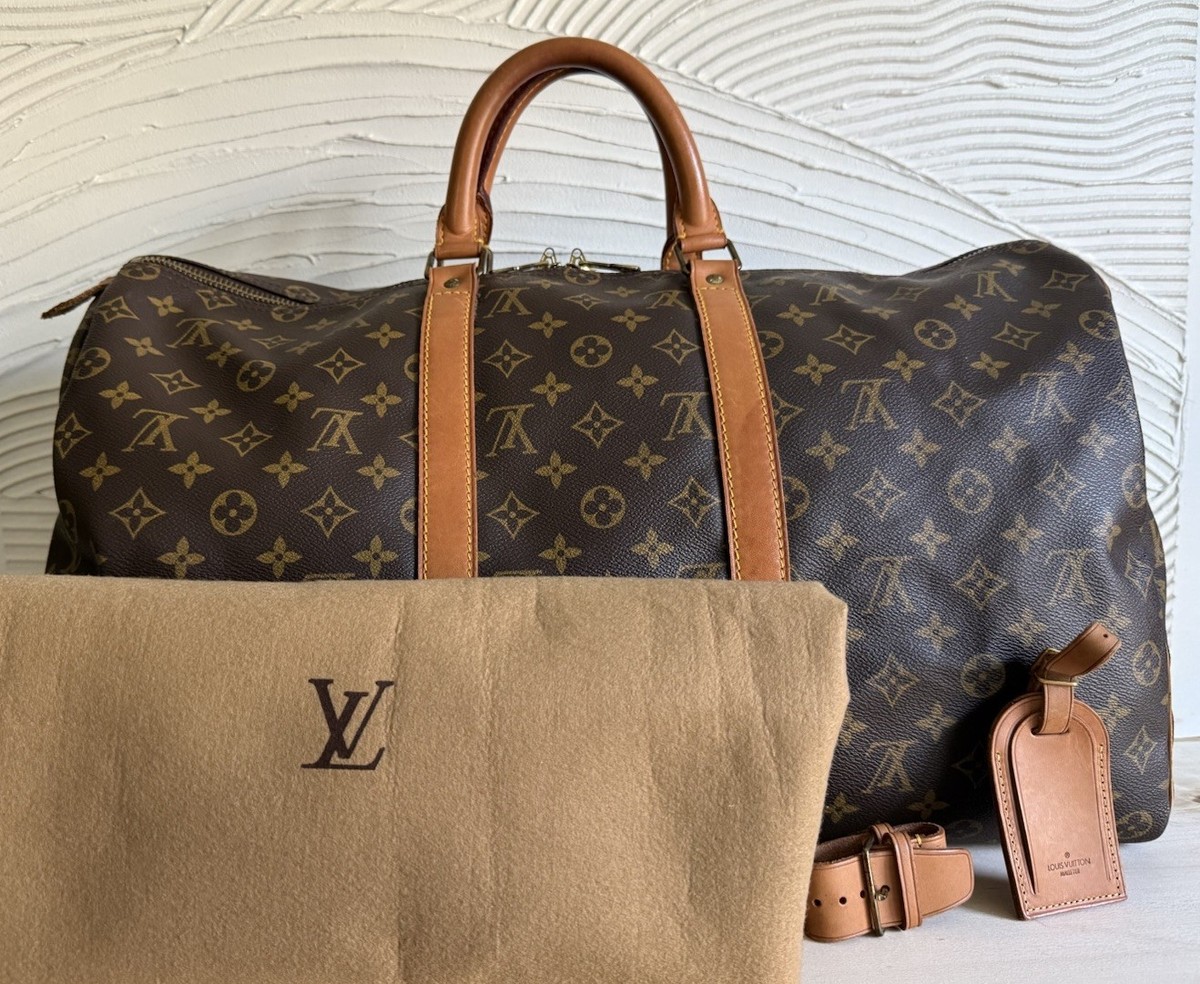 Louis Vuitton Keepall 50 Monogram 1983 Vintage w/ Tag, Handle