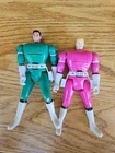 Vintage 1997 Bandai Pink And Green Power Ranger Figurines