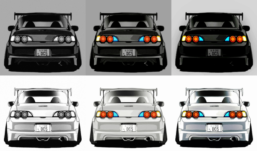 Honda Integra One-Off Carbon Acrylic LED Taillights Ultra Rare