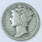 1930-S MERCURY DIME, 90% SILVER, FINE DETAILS FREE SHIPPING #9229