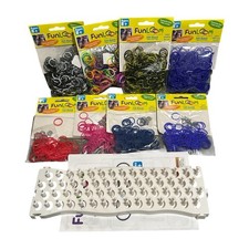 FunLoom Loom Bands Large Lot w Loom Tool Silicone Bands Ages 8 New