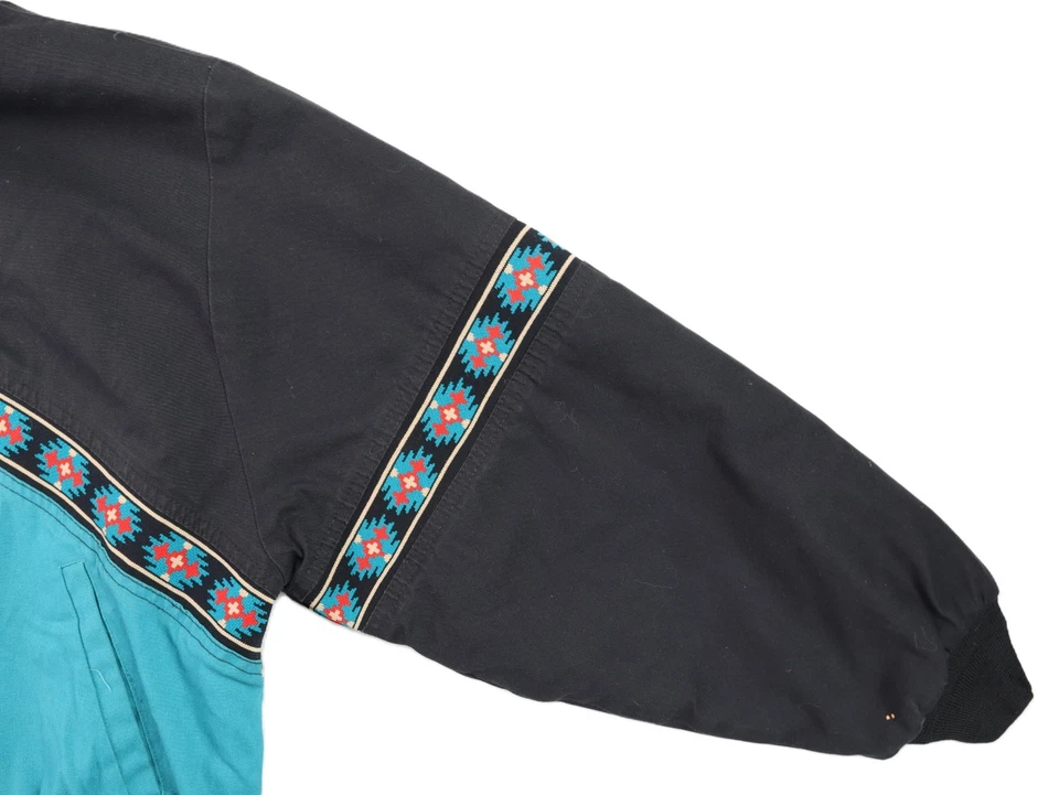 Chaqueta Manta Azteca De Colección Express Riders EE. UU. Para Hombre M L 42 Teal Bomber Santa Fe Foto 4 de 4