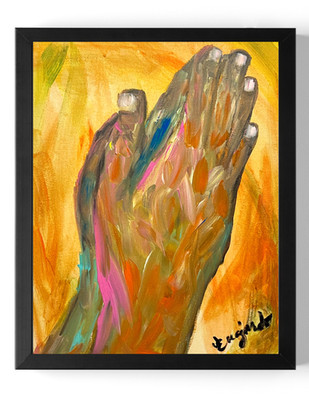 Guajardo Original Art: Praying for Peace 14X11 Canvas Expressionism