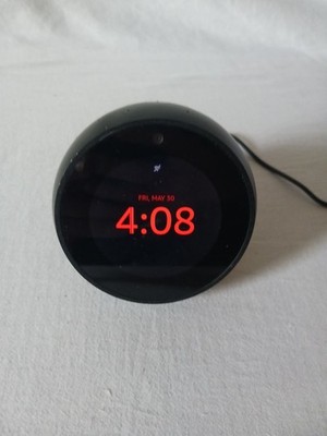 Alexa Black Amazon Echo Spot Model VN94DQ Smart Alarm Clock w/ Power Cable - EUC