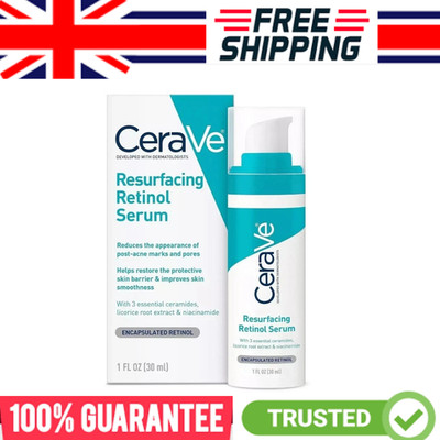 Cerave Resurfacing Skin Renewing Retinol Hydrating Hyaluronic Acid Serum 30ml UK