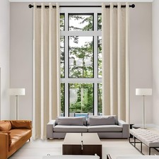 Extra Long Blackout Curtain 52" x 144" Inches 2 Story Living Room Beige 1 Panel