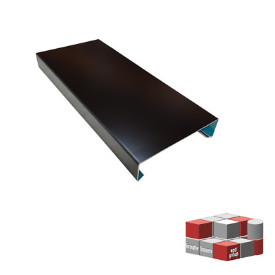 Mauerabdeckung Attika Alu Schwarz bis 3 Meter mit Verbinder U-Profil Mauerschutz