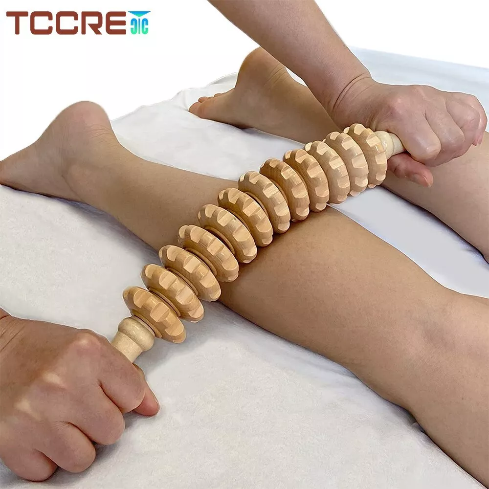 Handheld Wooden Curved Massage Roller for Waist and Thigh, 16 Inch Wood  Therapy Massage Tools, Rolling Body Massager for Pain Relief, Cellulite (12