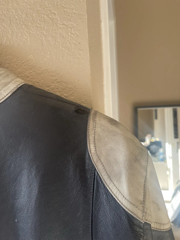 Chaqueta de cuero para hombre Ducati Performance Café Racer talla 50/US 40 negra beige #26 Foto 3 de 4