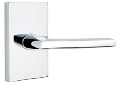 EMTEK Modern Rectangular Rosette Privacy Set with Matching Finish 